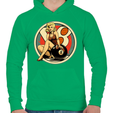 PRINTFASHION Retro biliárd 8-as golyó - Férfi kapucnis pulóver - Zöld