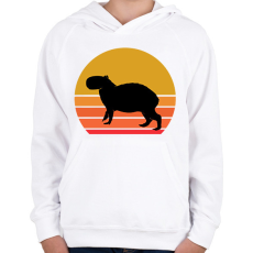 PRINTFASHION Retro Capybara - Gyerek kapucnis pulóver - Fehér