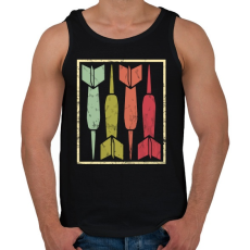 PRINTFASHION Retro darts - Férfi atléta - Fekete