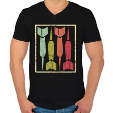 PRINTFASHION Retro darts - Férfi V-nyakú póló - Fekete férfi póló