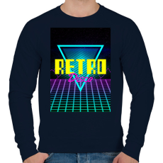 PRINTFASHION Retro disco - Férfi pulóver - Sötétkék