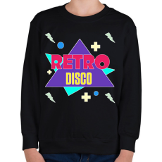 PRINTFASHION Retro disco  - Gyerek pulóver - Fekete