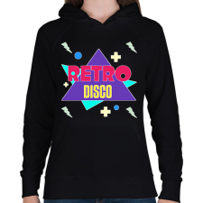 PRINTFASHION Retro disco  - Női kapucnis pulóver - Fekete női póló