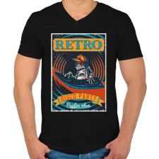 PRINTFASHION Retro Disco Party - Férfi V-nyakú póló - Fekete férfi póló
