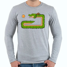PRINTFASHION Retro dragonball snake - Férfi hosszú ujjú póló - Sport szürke