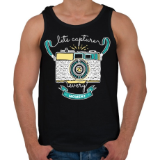 PRINTFASHION Retro fényképező - Férfi atléta - Fekete