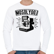 PRINTFASHION Retro fényképezőgép - Férfi pulóver - Fehér férfi pulóver, kardigán