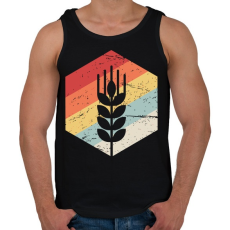 PRINTFASHION Retro gabona, búza - Férfi atléta - Fekete