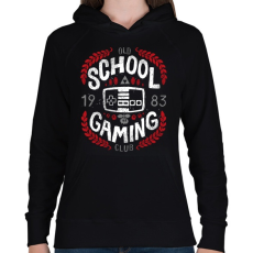 PRINTFASHION Retro gamer - Női kapucnis pulóver - Fekete