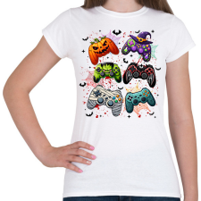 PRINTFASHION Retro Halloween Gaming Controller - Női póló - Fehér női póló