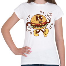 PRINTFASHION Retro hamburger - Női póló - Fehér