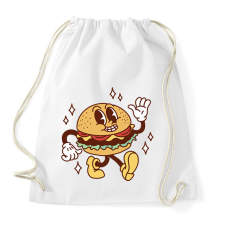 PRINTFASHION Retro hamburger - Sportzsák, Tornazsák - Fehér tornazsák