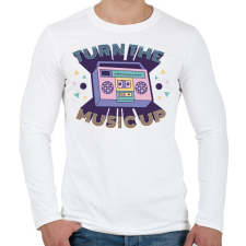 PRINTFASHION Retro hangulat - kazettás magnó - Férfi hosszú ujjú póló - Fehér férfi póló