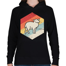 PRINTFASHION Retro juh, bárány - Női kapucnis pulóver - Fekete női pulóver, kardigán