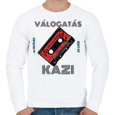 PRINTFASHION Retro kazetta - Férfi pulóver - Fehér