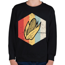 PRINTFASHION Retro kukorica - Gyerek pulóver - Fekete gyerek pulóver, kardigán