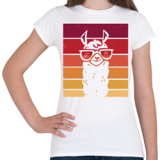 PRINTFASHION Retro láma - Női póló - Fehér