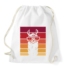 PRINTFASHION Retro láma - Sportzsák, Tornazsák - Fehér tornazsák