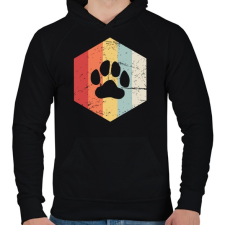 PRINTFASHION Retro medvemancs - Férfi kapucnis pulóver - Fekete férfi pulóver, kardigán