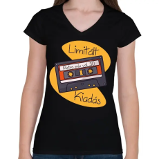 PRINTFASHION Retro mix vol 30 - Női V-nyakú póló - Fekete