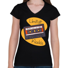 PRINTFASHION Retro mix vol 55 - Női V-nyakú póló - Fekete női póló