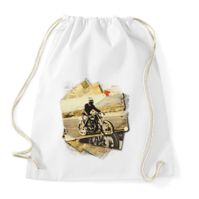 PRINTFASHION Retro motoros - Sportzsák, Tornazsák - Fehér tornazsák