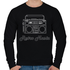 PRINTFASHION retro music - Férfi pulóver - Fekete
