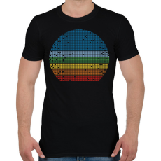 PRINTFASHION Retro naplemente - Férfi póló - Fekete