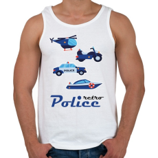 PRINTFASHION Retro rendőr - Férfi atléta - Fehér