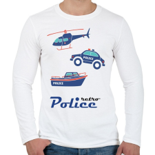 PRINTFASHION Retro rendőr - Férfi hosszú ujjú póló - Fehér férfi póló