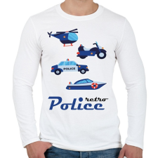 PRINTFASHION Retro rendőr - Férfi hosszú ujjú póló - Fehér férfi póló