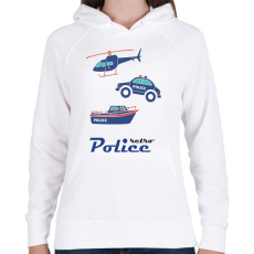 PRINTFASHION Retro rendőr - Női kapucnis pulóver - Fehér