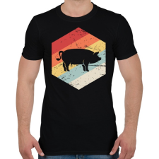 PRINTFASHION Retro sertés, disznó - Férfi póló - Fekete férfi póló