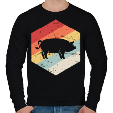 PRINTFASHION Retro sertés, disznó - Férfi pulóver - Fekete