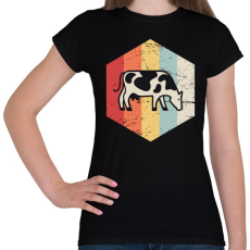 PRINTFASHION Retro szarvasmarha - Női póló - Fekete