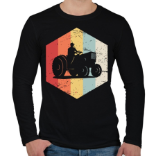 PRINTFASHION Retro traktoros - Férfi hosszú ujjú póló - Fekete férfi póló