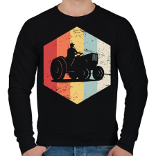 PRINTFASHION Retro traktoros - Férfi pulóver - Fekete férfi pulóver, kardigán
