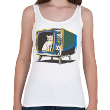 PRINTFASHION Retro TV - Női atléta - Fehér női trikó