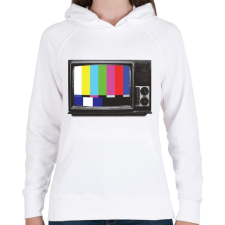 PRINTFASHION Retro TV - Női kapucnis pulóver - Fehér női pulóver, kardigán