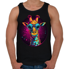 PRINTFASHION Retro zsiráf - Férfi atléta - Fekete