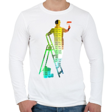PRINTFASHION RGB Festő-Mester - Férfi hosszú ujjú póló - Fehér