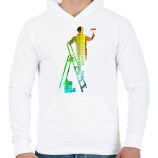 PRINTFASHION RGB Festő-Mester - Férfi kapucnis pulóver - Fehér férfi pulóver, kardigán