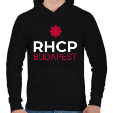 PRINTFASHION RHCP BUDAPEST 2 - Férfi kapucnis pulóver - Fekete férfi pulóver, kardigán
