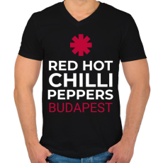 PRINTFASHION RHCP BUDAPEST - Férfi V-nyakú póló - Fekete