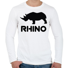 PRINTFASHION Rhino  - Férfi hosszú ujjú póló - Fehér