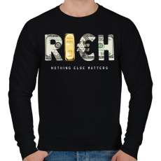 PRINTFASHION Rich - Gazdag - Férfi pulóver - Fekete