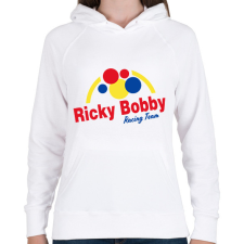 PRINTFASHION Ricky Bobby Racing Team - Női kapucnis pulóver - Fehér női pulóver, kardigán
