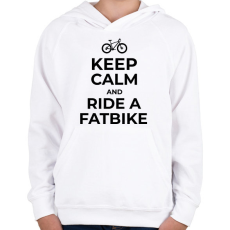 PRINTFASHION RIDE A FATBIKE - Gyerek kapucnis pulóver - Fehér