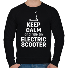 PRINTFASHION Ride an electric scooter - Férfi pulóver - Fekete
