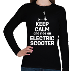 PRINTFASHION Ride an electric scooter - Női hosszú ujjú póló - Fekete